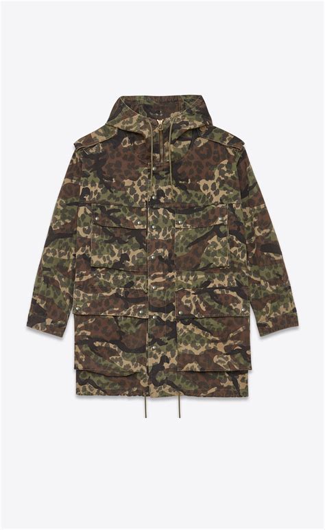 ysl camo parka mens|ysl outerwear.